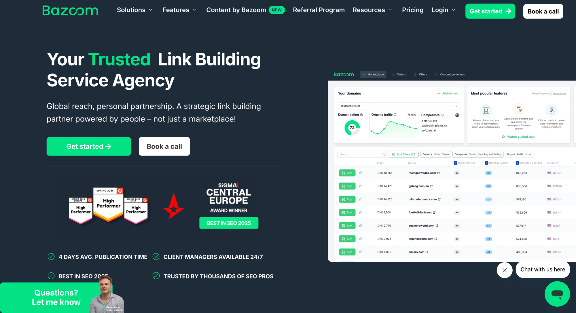 Bazoom - międzynarodowy marketplace link buildingu i publikacji sponsorowanych, alternatywa dla Linkhouse